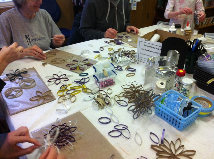 Crafters at the Library lead by Maggie Fidanza